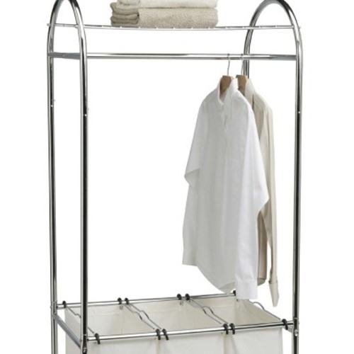laundry sorter with hanging bar