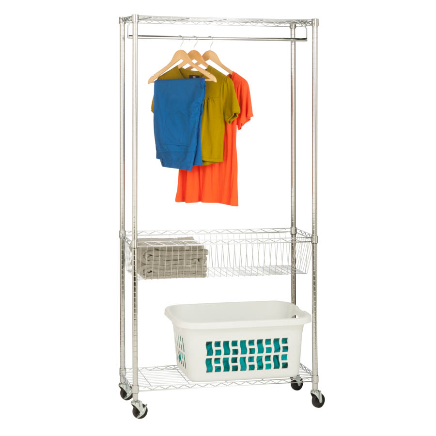 Chrome Rolling Laundry Station